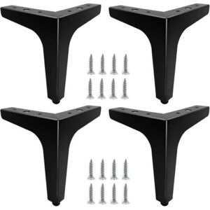 TOOLIVE Set of 4 15cm black metal furniture legs, durable sofa feet, coffee table legs, table leg riser. Allows you to set up or replace bedside tables, TOOLIVE Set of 4 15cm black metal furniture legs, durable sofa feet, coffee table legs, table leg riser. Allows you to set up or replace bedside tables,
