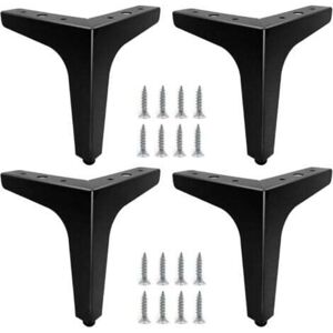 MEMKEY Set of 4 15cm black metal furniture legs, durable sofa feet, coffee table legs, table leg riser. Allows you to set up or replace bedside tables, MEMKEY Set of 4 15cm black metal furniture legs, durable sofa feet, coffee table legs, table leg riser. Allows you to set up or replace bedside tables,