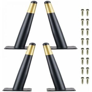 CYSLMUK Set of 4 Black+Gold Furniture Legs 10cm Metal Table Chair Legs with Non-Slip Silent Base CYSLMUK Set of 4 Black+Gold Furniture Legs 10cm Metal Table Chair Legs with Non-Slip Silent Base