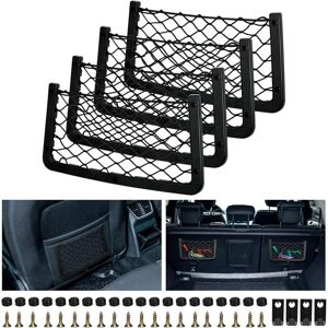 WOIYIC Set of 4 Car Storage Nets, Trunk Storage Nets, Car Trunk Nets, with Screws, Hooks, Car Pocket Organizer Bags for Cars, Campers, Boats, Home (36 x WOIYIC Set of 4 Car Storage Nets, Trunk Storage Nets, Car Trunk Nets, with Screws, Hooks, Car Pocket Organizer Bags for Cars, Campers, Boats, Home (36 x