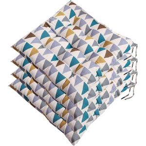 BEIJIYI Set of 4 Chair Cushions, Soft Padded Chair Cushions with Ties, Portable Home and Office Decoration, Multicolor, Soft Seat Cushion 40 x 40 cm BEIJIYI Set of 4 Chair Cushions, Soft Padded Chair Cushions with Ties, Portable Home and Office Decoration, Multicolor, Soft Seat Cushion 40 x 40 cm