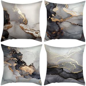 LINGHHANG Set of 4 Cushion Covers, 45x45cm Cushion Covers Decorative Sofa Pillowcase for Bedroom, Sofa, Chair, Bed, Garden (Marble Texture) LINGHHANG Set of 4 Cushion Covers, 45x45cm Cushion Covers Decorative Sofa Pillowcase for Bedroom, Sofa, Chair, Bed, Garden (Marble Texture)