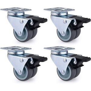 Jusch - Set of 4 robust swivel castors with parking brake for furniture with a load capacity of 600 kg Jusch - Set of 4 robust swivel castors with parking brake for furniture with a load capacity of 600 kg