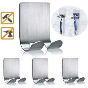 LINGHHANG Set of 4 shower razor holders, self-adhesive shower hooks, no drilling required, suitable for razors, brushes, towels and bathrobes - Bathroom, LINGHHANG Set of 4 shower razor holders, self-adhesive shower hooks, no drilling required, suitable for razors, brushes, towels and bathrobes - Bathroom,