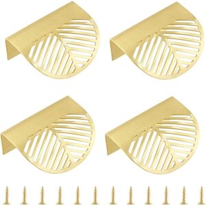 ANPVIZ Set of 4 solid brass cabinet handles, gold leaf handle, drawer knobs for door, kitchen, drawer, dresser, wardrobe ANPVIZ Set of 4 solid brass cabinet handles, gold leaf handle, drawer knobs for door, kitchen, drawer, dresser, wardrobe