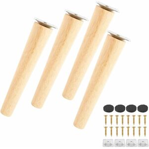 HÉLOISE Set of 4 Solid Wood Sofa Legs, Furniture Legs for Armchair, Nightstand, Cabinet, Drawer(20cm, straight) HÉLOISE Set of 4 Solid Wood Sofa Legs, Furniture Legs for Armchair, Nightstand, Cabinet, Drawer(20cm, straight)