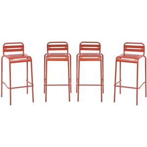 SWEEEK Set of 4 steel garden chairs, 4 seater, terracotta, Amelia W 44 x D 41 x H 85cm SWEEEK Set of 4 steel garden chairs, 4 seater, terracotta, Amelia W 44 x D 41 x H 85cm