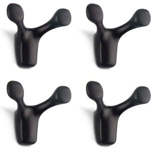 COOCHEER Set of 4 sturdy double wall hooks, made of solid zinc alloy, in the shape of deer antlers, for bathroom, bedroom, kitchen, screws included (matte COOCHEER Set of 4 sturdy double wall hooks, made of solid zinc alloy, in the shape of deer antlers, for bathroom, bedroom, kitchen, screws included (matte