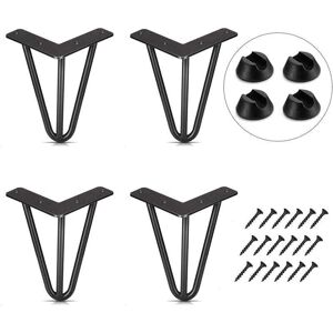 STOMO Set of 4 Table Legs 10cm diy Furniture Legs for Dining Table Coffee Desk Black + Leg Protectors and Screws STOMO Set of 4 Table Legs 10cm diy Furniture Legs for Dining Table Coffee Desk Black + Leg Protectors and Screws