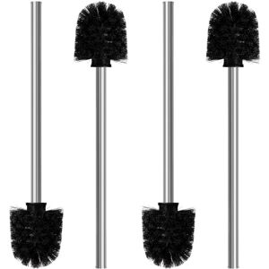BEIJIYI Set of 4 Toilet Brushes - Diameter 8 cm - Toilet Brush with Stainless Steel Handle - Elegant Design Toilet Brush (Black) BEIJIYI Set of 4 Toilet Brushes - Diameter 8 cm - Toilet Brush with Stainless Steel Handle - Elegant Design Toilet Brush (Black)