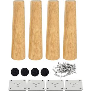 HÉLOISE Set of 4 Wooden Furniture Legs 20 cm Bed Leg Right Coffee Table Leg Kitchen Furniture Legs Walnut Finish with Installation Accessories for Armchair, HÉLOISE Set of 4 Wooden Furniture Legs 20 cm Bed Leg Right Coffee Table Leg Kitchen Furniture Legs Walnut Finish with Installation Accessories for Armchair,