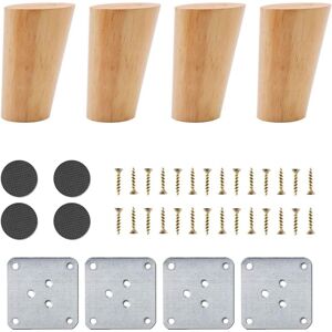 AOUGO Set of 4 Wooden Furniture Legs, 8cm Replacement Sofa Legs, Coffee Table Legs, for Bed, Cupboard, Bench, tv Cabinet, Cabinet, with Accessories(Slanted AOUGO Set of 4 Wooden Furniture Legs, 8cm Replacement Sofa Legs, Coffee Table Legs, for Bed, Cupboard, Bench, tv Cabinet, Cabinet, with Accessories(Slanted