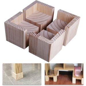 BEIJIYI Set of 4 Wooden Furniture Risers, Desk and Bed Risers, Furniture Lifting Feet, Legs up to 5cm (5 x 5 x 10cm) BEIJIYI Set of 4 Wooden Furniture Risers, Desk and Bed Risers, Furniture Lifting Feet, Legs up to 5cm (5 x 5 x 10cm)
