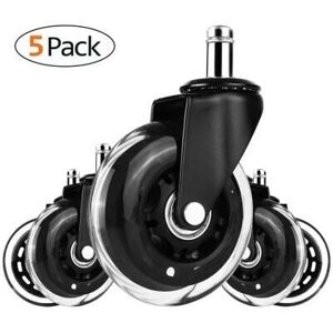 TONCHEAN Set of 5 hard floor castors for office chairs, swivel castors for office chairs with load up to 200 kg, 360° swivel castor, suitable for all floors, TONCHEAN Set of 5 hard floor castors for office chairs, swivel castors for office chairs with load up to 200 kg, 360° swivel castor, suitable for all floors,
