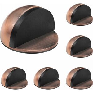 Cyslmuk - Set of 6 Adhesive Door Stops/Buffers in Stainless Steel, Block with Rubber Bumper, Floor Door Stop Protection for Doors and Walls Cyslmuk - Set of 6 Adhesive Door Stops/Buffers in Stainless Steel, Block with Rubber Bumper, Floor Door Stop Protection for Doors and Walls