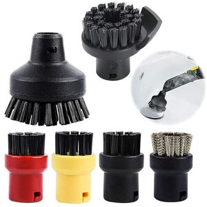 Linghhang - Set of 6 round brushes for Kärcher steam cleaner SC1 SC2 SC3 SC4 SC5 SC7 CTK10 Steam cleaning brush 2 large round brush nozzles + 4 small Linghhang - Set of 6 round brushes for Kärcher steam cleaner SC1 SC2 SC3 SC4 SC5 SC7 CTK10 Steam cleaning brush 2 large round brush nozzles + 4 small