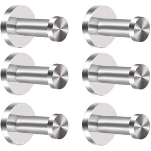 Csparkv - Set of 6 Stainless Steel Coat Hooks, Wall Mounted Towel Hooks in Chrome Csparkv - Set of 6 Stainless Steel Coat Hooks, Wall Mounted Towel Hooks in Chrome