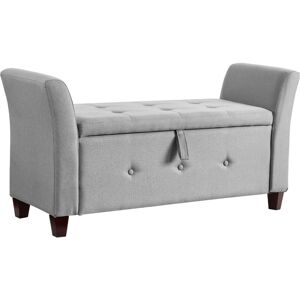 Home Discount - Seville Storage Ottoman Bench Bedding Blanket Box Hallway Bedroom Chest, Light-Grey-Linen Home Discount - Seville Storage Ottoman Bench Bedding Blanket Box Hallway Bedroom Chest, Light-Grey-Linen