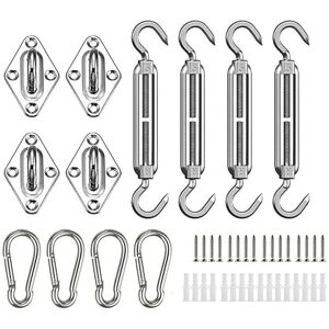 TINOR Shade Sail Fixing Kit, Stainless Steel Sun Shade Sail Fixing Kit for Triangle and Square, Rectangle, Sun Shade Sail Fixing Accessories TINOR Shade Sail Fixing Kit, Stainless Steel Sun Shade Sail Fixing Kit for Triangle and Square, Rectangle, Sun Shade Sail Fixing Accessories