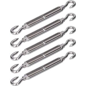 WOIYIC Shade Sail Hardware, Hook and Hook Anti-rust Adjustable Bungee Cord Turnbuckle to Adjust Tension for Fixing(M6) WOIYIC Shade Sail Hardware, Hook and Hook Anti-rust Adjustable Bungee Cord Turnbuckle to Adjust Tension for Fixing(M6)
