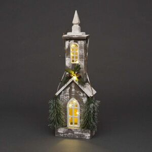 SHATCHI Wooden House Warm White Bulb 15x10x52H cm SHATCHI Wooden House Warm White Bulb 15x10x52H cm