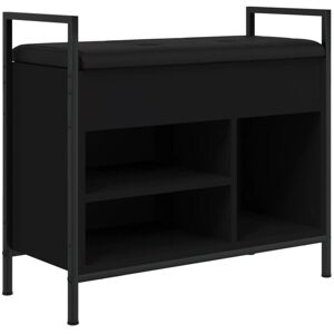 Shoe Bench Black 65.5x32x57.5 cm Engineered Wood Vidaxl Shoe Bench Black 65.5x32x57.5 cm Engineered Wood Vidaxl