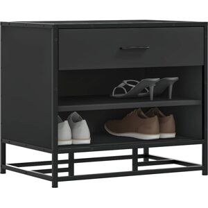 Vidaxl - Shoe Bench Black 60x40x53.5 cm Engineered Wood and Metal Vidaxl - Shoe Bench Black 60x40x53.5 cm Engineered Wood and Metal