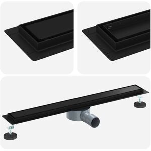 Shower Drain 2-in-1 with 360° Siphon Black 70 cm vidaXL Shower Drain 2-in-1 with 360° Siphon Black 70 cm vidaXL