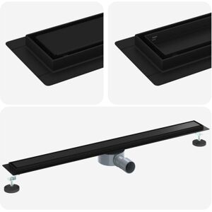 Shower Drain 2-in-1 with 360° Siphon Black 90 cm vidaXL Shower Drain 2-in-1 with 360° Siphon Black 90 cm vidaXL