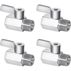 TLILY Shower Head Shut-Off Valve, 304 Stainless Steel Mini Ball Valve, NPT Thread (1/2 Inch Male X 1/2 Inch), 4 Pack TLILY Shower Head Shut-Off Valve, 304 Stainless Steel Mini Ball Valve, NPT Thread (1/2 Inch Male X 1/2 Inch), 4 Pack