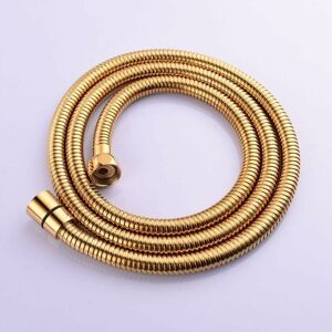 Shower hose, 1.5 m, kink-resistant stainless steel shower hose, gold-colored, with solid brass connectors Ymyny Shower hose, 1.5 m, kink-resistant stainless steel shower hose, gold-colored, with solid brass connectors Ymyny