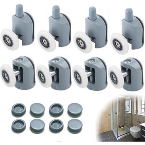Dewdat - Shower Sliding Door Roller 8 Pieces Shower Door Rollers 23mm Shower Door Rollers Shower Enclosure Rollers for Bathroom, 4 Upper and 4 Lower Dewdat - Shower Sliding Door Roller 8 Pieces Shower Door Rollers 23mm Shower Door Rollers Shower Enclosure Rollers for Bathroom, 4 Upper and 4 Lower