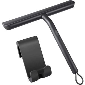 SNQ Shower Squeegee for Streak-Free Cleaning of Glass Doors, Bathroom Squeegee with Holder - 21cm Black, Silicone Squeegee for Car Windows, Mirrors etc. SNQ Shower Squeegee for Streak-Free Cleaning of Glass Doors, Bathroom Squeegee with Holder - 21cm Black, Silicone Squeegee for Car Windows, Mirrors etc.