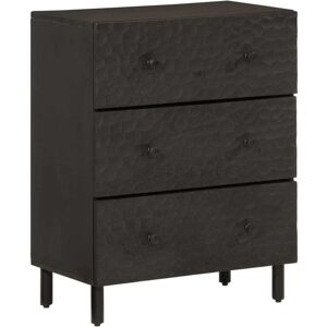 Side Cabinet Black 60x33x75 cm Solid Wood Mango vidaXL Side Cabinet Black 60x33x75 cm Solid Wood Mango vidaXL