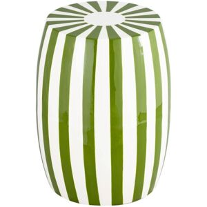 SWEEEK Side table, end table, bedside table in enameled steel, two-tone stripes Ø35 x H 46cm Green 35x35x46 cm - Mizzy SWEEEK Side table, end table, bedside table in enameled steel, two-tone stripes Ø35 x H 46cm Green 35x35x46 cm - Mizzy