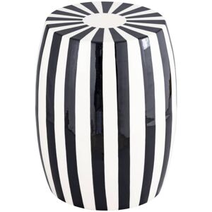 SWEEEK Side table, end table, bedside table in enameled steel, two-tone stripes Ø35 x H 46cm Black 35x35x46 cm - Mizzy SWEEEK Side table, end table, bedside table in enameled steel, two-tone stripes Ø35 x H 46cm Black 35x35x46 cm - Mizzy