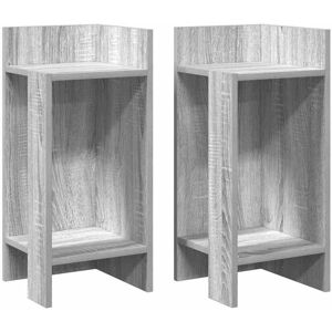 Vidaxl - Side Tables 2 pcs with Shelf Grey Sonoma 25.5x27x60 cm Vidaxl - Side Tables 2 pcs with Shelf Grey Sonoma 25.5x27x60 cm
