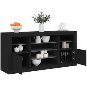 BONNEVIE Sideboard Cupboar,Buffet,Kitchen Storage Cabinet with LED Lights Black 142.5x37x67 cm VSVS62681 BONNEVIE Sideboard Cupboar,Buffet,Kitchen Storage Cabinet with LED Lights Black 142.5x37x67 cm VSVS62681
