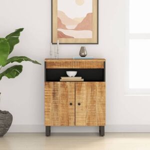 vidaXL Light brown Mango Wood Sideboard with 2 Doors - Sideboard vidaXL Light brown Mango Wood Sideboard with 2 Doors - Sideboard