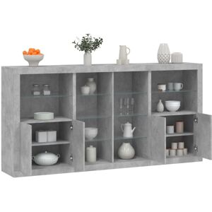 Sideboard with led Lights Concrete Grey 202x37x100 cm Vidaxl Sideboard with led Lights Concrete Grey 202x37x100 cm Vidaxl