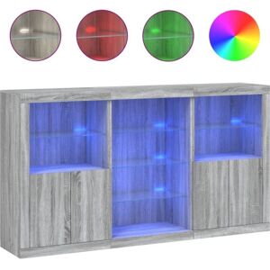 BONNEVIE Sideboard,Side Cabinet,Buffet with LED Lights Grey Sonoma 181.5x37x100 cm CFW249983 BONNEVIE Sideboard,Side Cabinet,Buffet with LED Lights Grey Sonoma 181.5x37x100 cm CFW249983