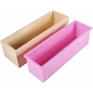 Trimec - Silicone Liner Soap Moule Avec Bote En Bois Rectangle Savon Moule diy Faire Outil Bougies Cake Bake Moule Trimec - Silicone Liner Soap Moule Avec Bote En Bois Rectangle Savon Moule diy Faire Outil Bougies Cake Bake Moule