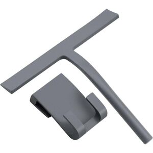 SNQ Silicone shower squeegee with stainless steel core, shower squeegee for cleaning bathroom glass, 22.7 x 21.5 cm, grey SNQ Silicone shower squeegee with stainless steel core, shower squeegee for cleaning bathroom glass, 22.7 x 21.5 cm, grey