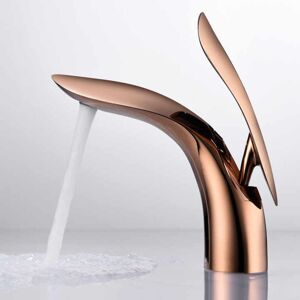SHUNLI Single Handle Bathroom Faucet for Single Hole Sink Rose Gold SHUNLI Single Handle Bathroom Faucet for Single Hole Sink Rose Gold