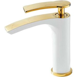 Ymyny - Single Hole Bathroom Sink Faucet with Handle Floor Mount White Gold (Short Version) mumu Ymyny - Single Hole Bathroom Sink Faucet with Handle Floor Mount White Gold (Short Version) mumu