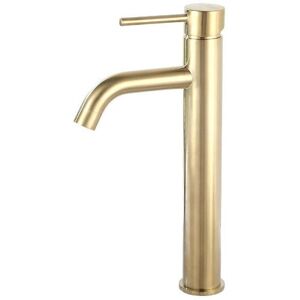 Ikodm - Single Lever Basin Faucet, Modern Creative Design Lavatory Faucet, Shiny Single Hole Faucet, Brushed Gold, Solid Brass (2 Hoses Included) - rw Ikodm - Single Lever Basin Faucet, Modern Creative Design Lavatory Faucet, Shiny Single Hole Faucet, Brushed Gold, Solid Brass (2 Hoses Included) - rw