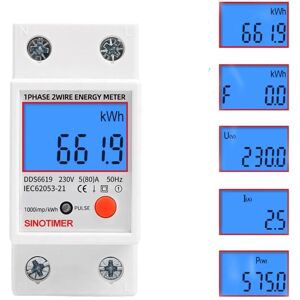 AIPERQ Single-phase multifunction electronic meter - Backlit lcd display - din rail - 5-80A 230V - Dimensions: 7.83.56.5cm AIPERQ Single-phase multifunction electronic meter - Backlit lcd display - din rail - 5-80A 230V - Dimensions: 7.83.56.5cm