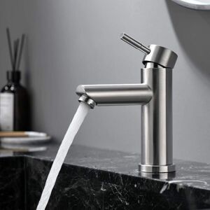 WOIYIC Sink Faucet, Single Lever 304 Stainless Steel Basin Mixer Tap, Modern Design Bathroom Mixer Tap, Adjustable Hot and Cold WOIYIC Sink Faucet, Single Lever 304 Stainless Steel Basin Mixer Tap, Modern Design Bathroom Mixer Tap, Adjustable Hot and Cold