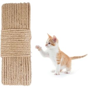 Longziming - Sisal Rope 6mmx30m Natural Sisal Rope Jute Rope for Cat Scratch Repair and Replacement Pillar Cat Tree Scratcher Scratching Rope Garden Longziming - Sisal Rope 6mmx30m Natural Sisal Rope Jute Rope for Cat Scratch Repair and Replacement Pillar Cat Tree Scratcher Scratching Rope Garden