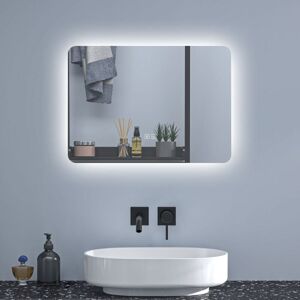Sky Bathroom - 70x50cm Backlit Bluetooth Bathroom Mirror with Shaver Socket Optional 3 Colour Light Anti-fog,Touch Switch Sky Bathroom - 70x50cm Backlit Bluetooth Bathroom Mirror with Shaver Socket Optional 3 Colour Light Anti-fog,Touch Switch
